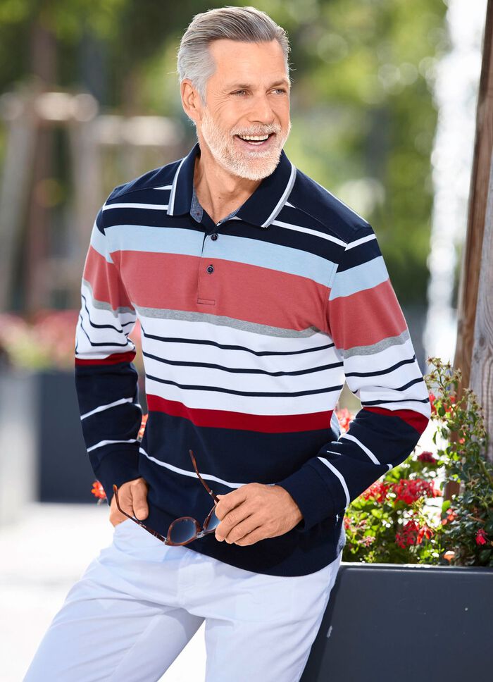 Poloshirt met elastische manchetten 