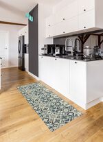 Duurzame keukenloper en vloerkleed in tegeldesign GRIJS