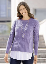 Trui van een structuurmix LILA