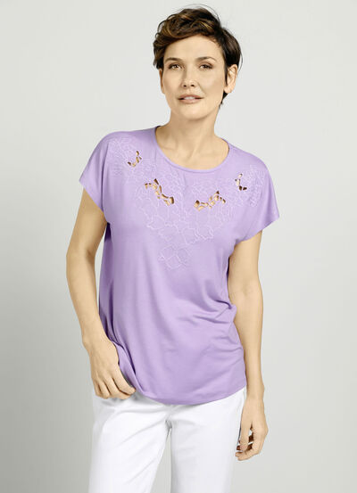 Shirt met modieuze uitsparingen 