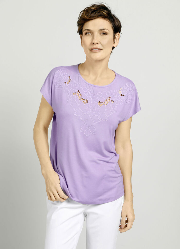 Shirt met modieuze uitsparingen 