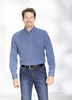 Overhemd met button-down kraag JEANSBLAU