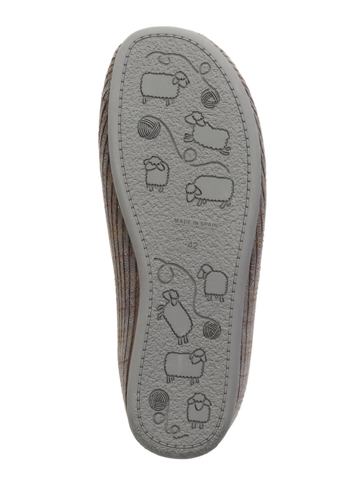 Textielpantoffels met uitneembaar voetbed GRAU
