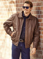 Leren blouson in 3 kleuren COGNAC