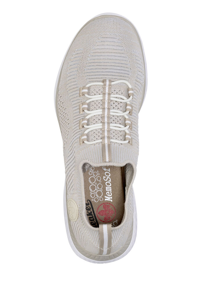 Rieker, lichtgewicht damessneakers, breedte G, met MemoSoft textiel binnenzool KIESEL