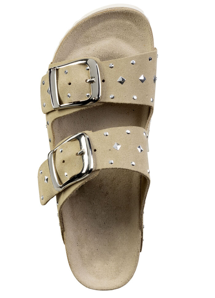 Muiltjes van ELENA EDEN met trendy klinknagels BEIGE