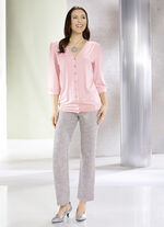 Overhemdblouse met doorlopende knoopsluiting in 2 kleuren ROSÉ