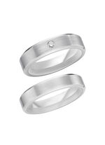 Gematteerde trouwring in zilver 925/- fijn 