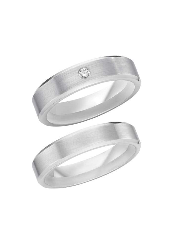 Gematteerde trouwring in zilver 925/- fijn 