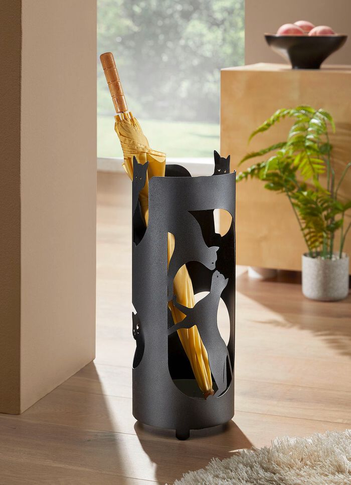 Paraplustandaard van ijzeren kat 