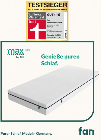 TESTWINNAAR multi-zone matras "max foam by fan" 