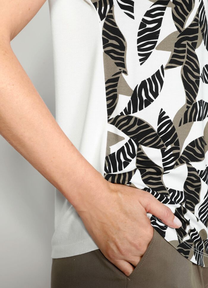 Shirt met bladprint 
