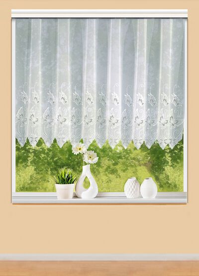 Vitrage met plauener kant 