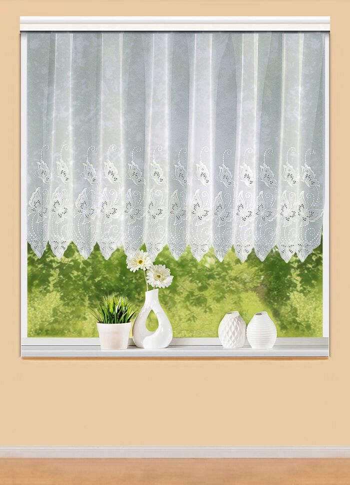 Vitrage met plauener kant 