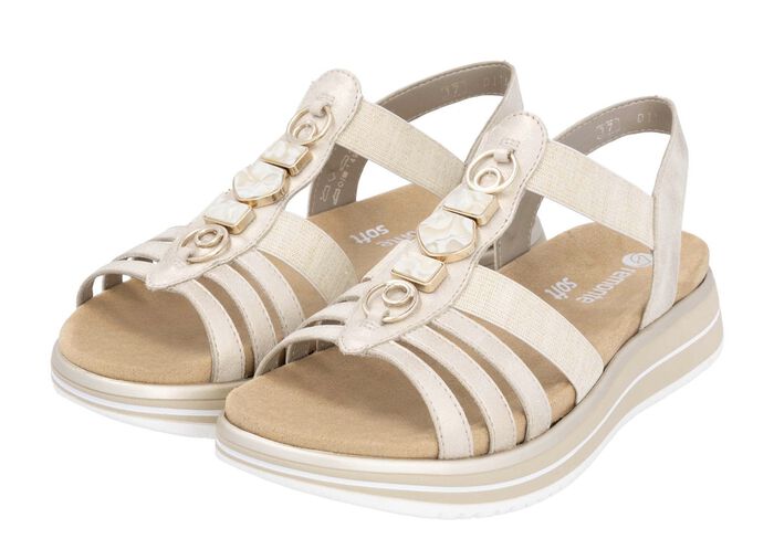 Remonte sandaal met bandjes en metalen decoratie 