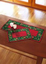 Traditionele tafel- en kamerdecoratie met Ilex-takmotieven ROOD/GROEN/GOUD