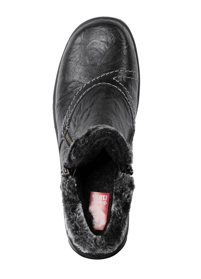 Rieker, gevoerde dameslaarzen, winterschoenen, met rits ZWART