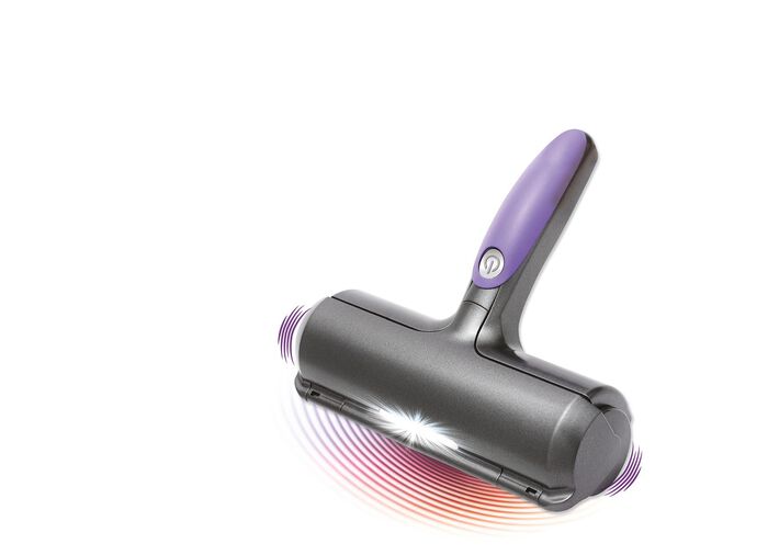 Op batterijen werkende pluizen- en dierenharenroller met LED-licht 