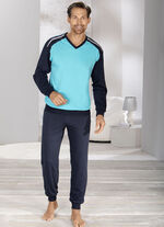 Set van twee pyjama's met V-hals en manchetten 