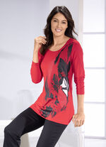 Shirt met zilverkleurige sierplaatjes 