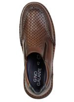 GINO GALANTE, comfortabele herenpantoffels, breedte H, met uitneembaar voetbed KASTANIE