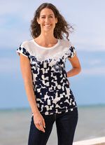 Shirt met bloemenborduursel 