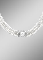 3-rijige ketting met zoetwaterkweekparels 