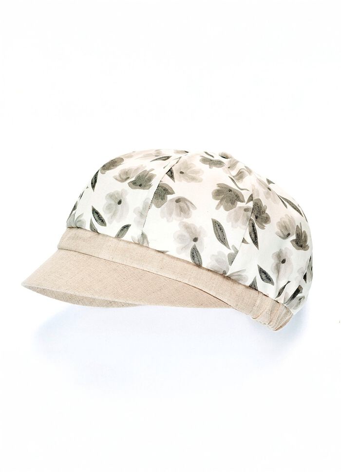 Modieuze dames krantenjongenspet met elastische inzet BEIGE