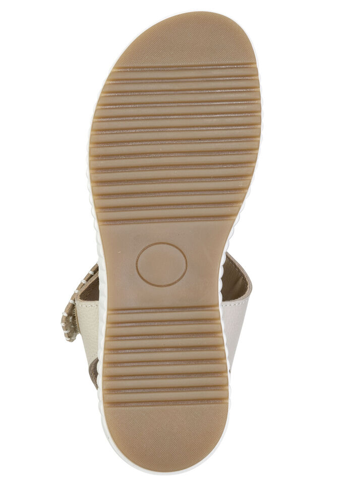 ELENA EDEN, comfortabele damessandalen, breedte H, met uitneembaar voetbed BEIGE