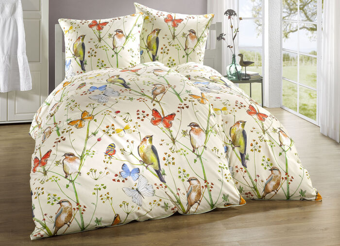 Zacht-Renforcé beddengoedset met all-over digitale print 