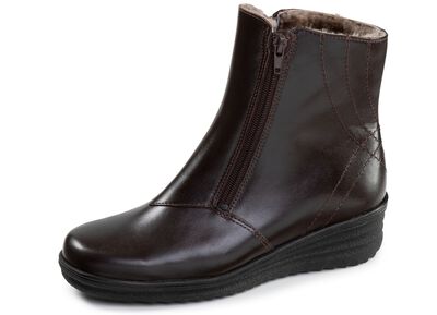 ELENA EDEN, gevoerde dames enkellaarsjes, winterschoenen, breedte H, met lamsvacht 