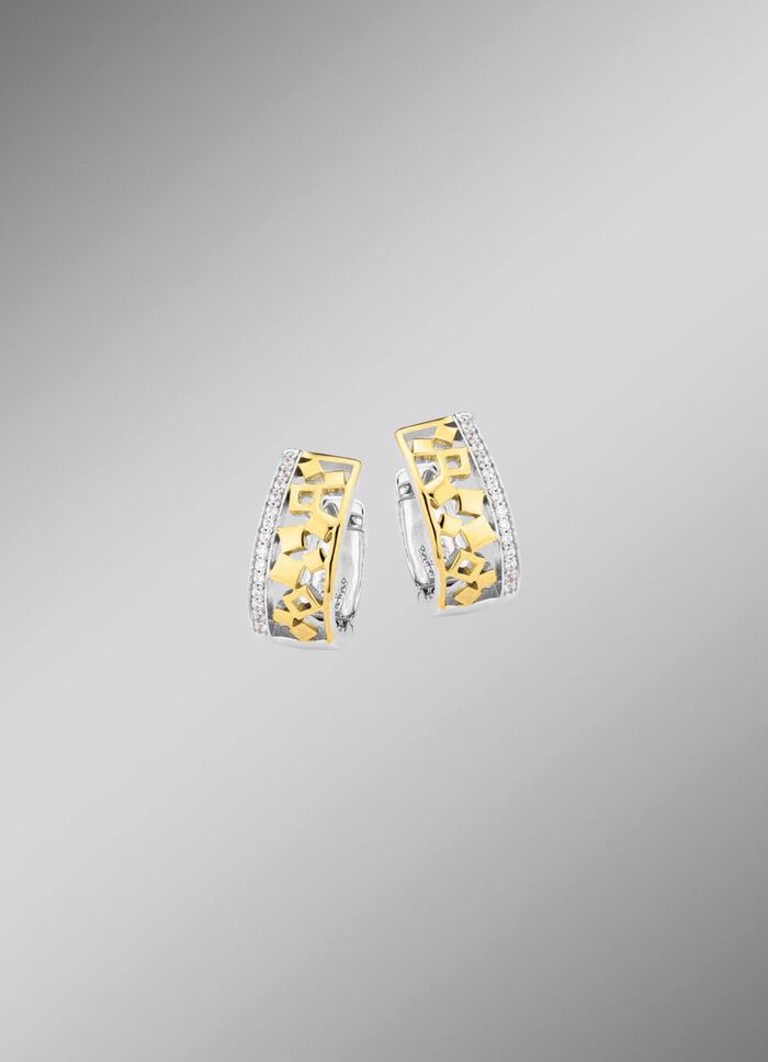 Chique creolen in twee kleuren met zirkonia 