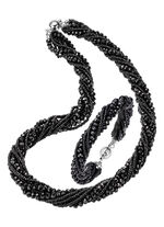 Prachtig sprankelende 2-delige sieradenset ZWART