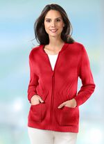 Vest met structuuraccenten ROOD