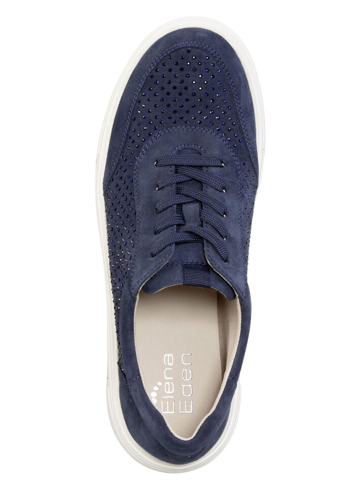 ELENA EDEN sneakers van fijn suède MARINE