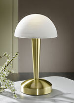 Tafellamp van metaal en glas met gloeilamp MESSING, MATT