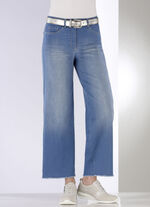 Jeans met modieuze beenwijdte JEANSBLAUW