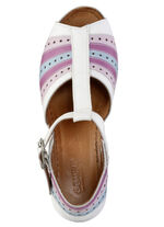 Gemini sandaal met bandjes en decoratieve perforaties WEISS-BUNT