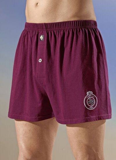 Vierpack boxershorts, effen met printmotief 