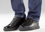 GINO GALANTE, klassieke herensneakers, met uitneembaar voetbed SCHWARZ