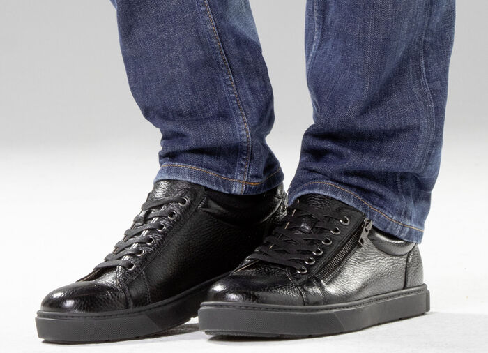 GINO GALANTE, klassieke herensneakers, met uitneembaar voetbed SCHWARZ