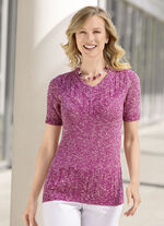 Trui gemaakt van gemêleerd garen FUCHSIA