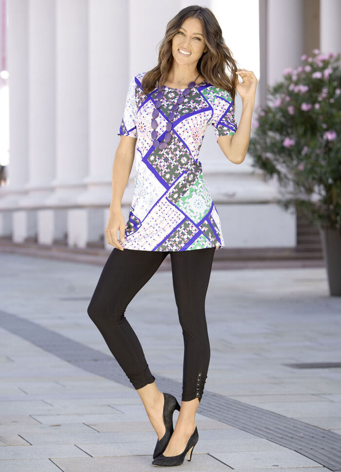 Lang shirt met ronde hals 