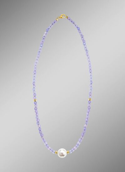 Ketting met parelglans en edelsteenglans 