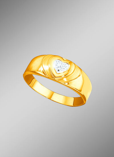 Hart-damesring met diamant 