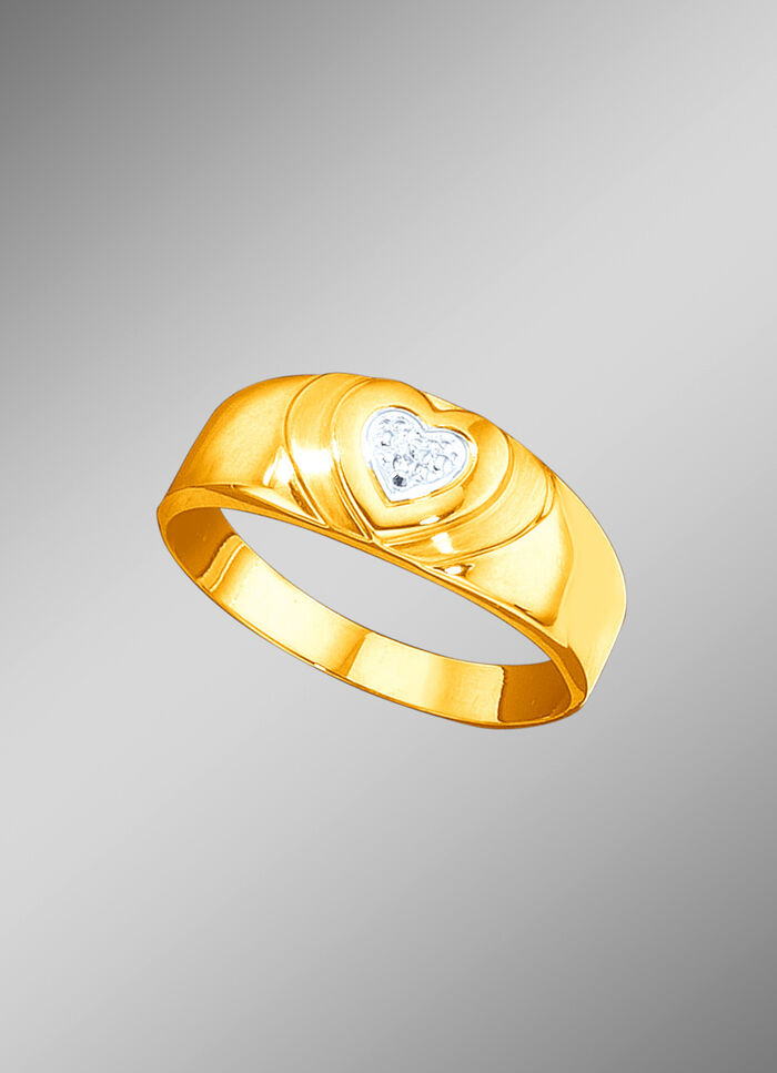 Hart-damesring met diamant 
