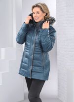 Jas met figuurvriendelijke lengtestiksels aan de zijkanten 