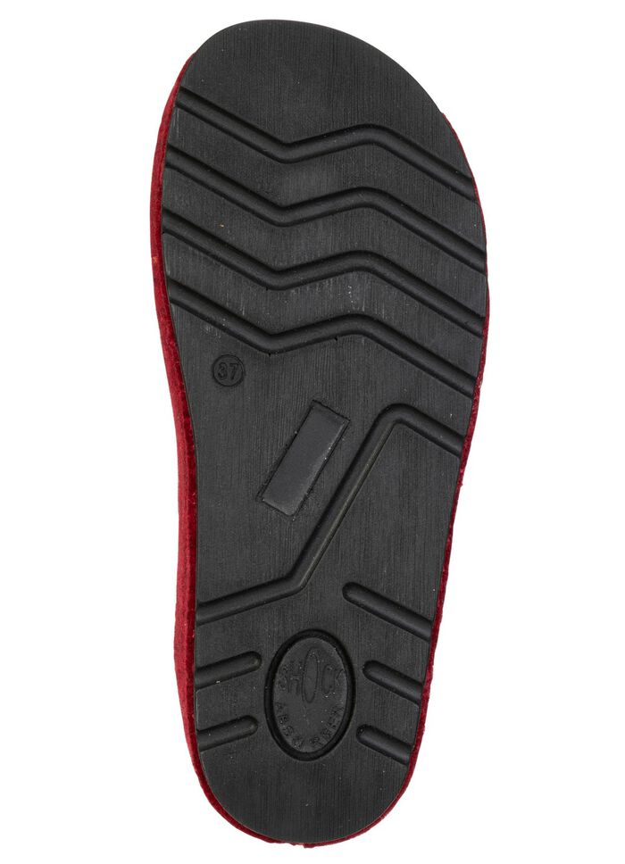 Klassieke damespantoffels, gemaakt van viltmateriaal GRANATROT