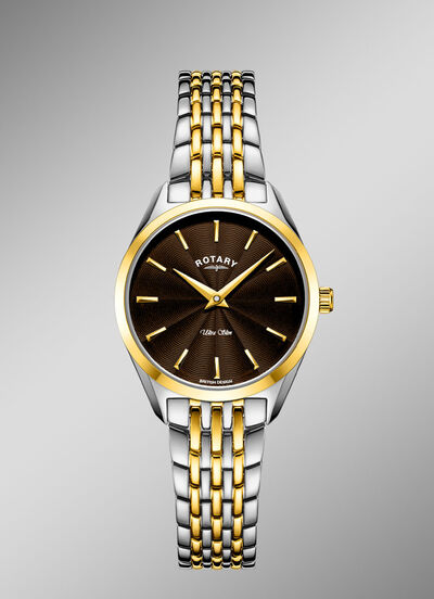 Roterend quartz dameshorloge met roestvrijstalen armbandkast 
