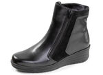 ELENA EDEN, gevoerde dames enkellaarsjes, winterschoenen, breedte H, met lamsvacht SCHWARZ